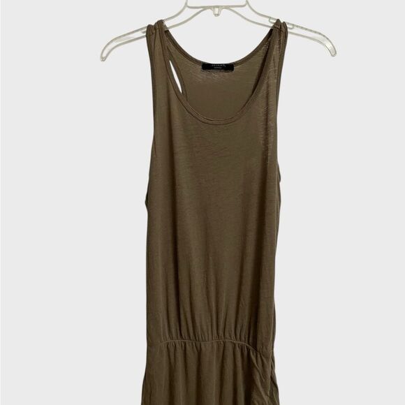 ALLSAINTS Toby Racerback Dress in Khaki Green Women's Size M Minimalist Grunge - Picture 7 of 16